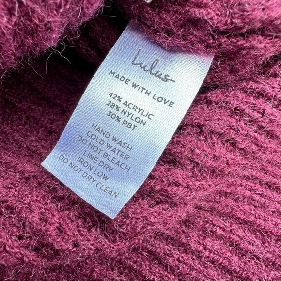 Lulus Turtleneck Sweater Womens Ribbed Long Sleeve Soft Stretch Red Large - Picture 8 of 10